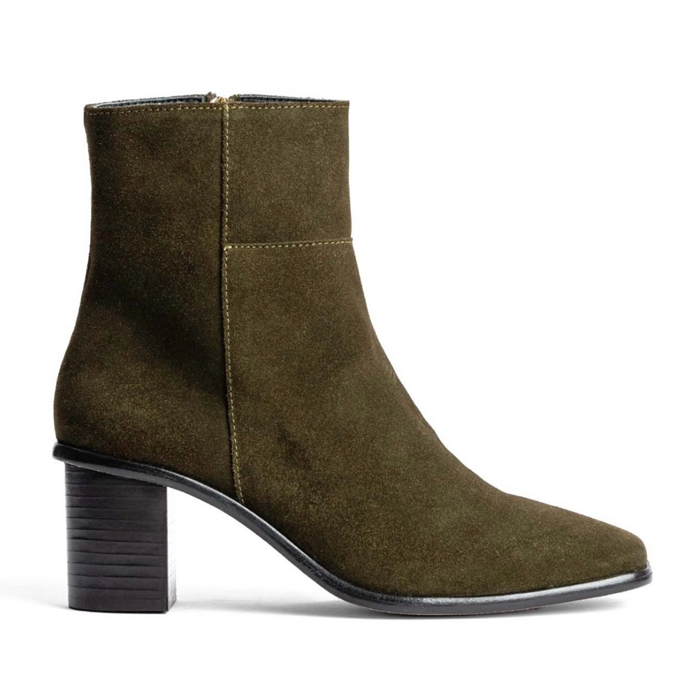Thursday Boot Co. Olive Suede Heeled Ankle Boots